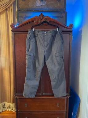 CQR Men's Tactical Cargo Pants Ripstop Workwear Charcoal 42Wx30L